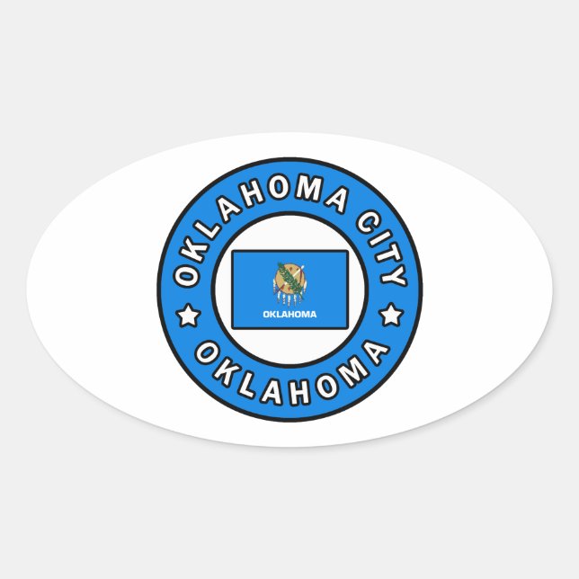 Oklahoma City Oklahoma Ovaler Aufkleber (Vorderseite)