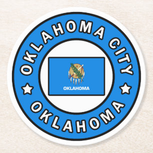 Oklahoma City Oklahoma Runder Pappuntersetzer