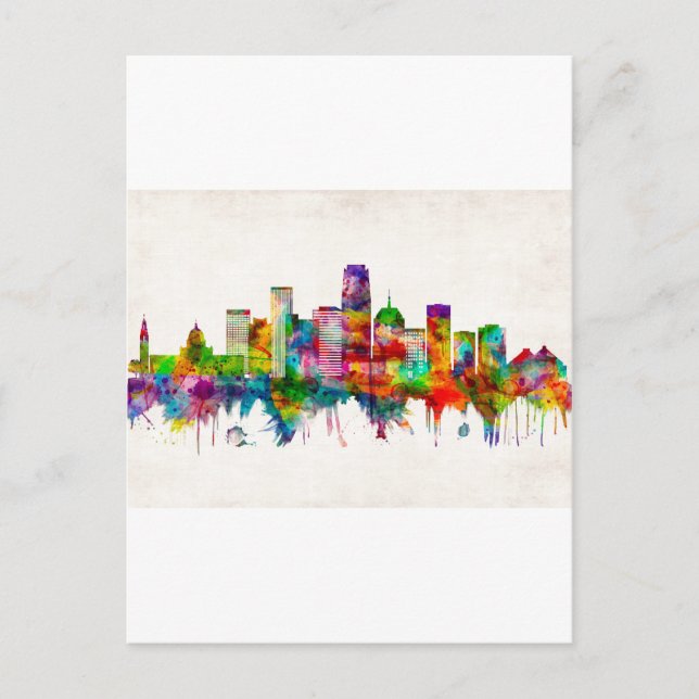 Oklahoma City Oklahoma Skyline Einladungspostkarte (Vorderseite)