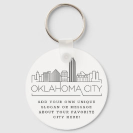 Oklahoma City Stylized Skyline | Benutzerdefiniert Schlüsselanhänger