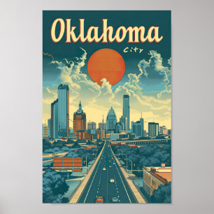 Oklahoma City USA Famous Travel Place Poster