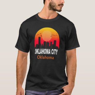Oklahoma City Vintag Sunset Retro City Staat USA T-Shirt