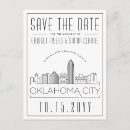 Oklahoma City Wedding | Skyline Save the Date Postkarte