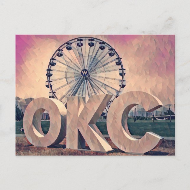 Oklahoma City Wheeler District Art Postkarte (Vorderseite)