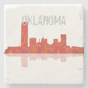 OKLAHOMA CITYSKYLINE - SteingetränkeUntersetzer Steinuntersetzer