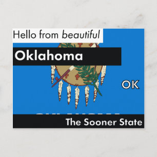 Oklahoma der frühere Staat Postkarte