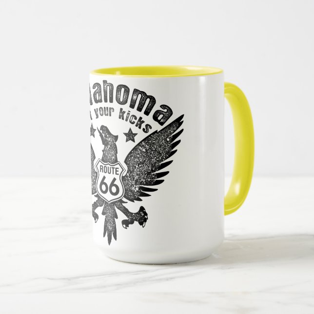 Oklahoma Erhalten Sie Ihre Kicks Route 66 mit Filt Tasse (VorderseiteRechts)