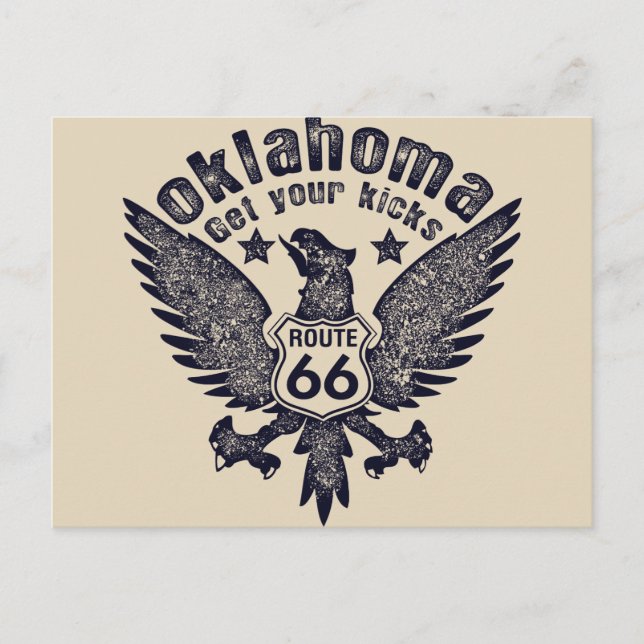 Oklahoma Erhalten Sie Ihre Kicks Route 66 Postkarte (Vorderseite)