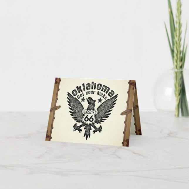 Oklahoma Erhalten Sie Ihre Kicks Route 66 San Telm Einladung (Vorderseite)