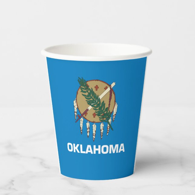 Oklahoma-Fahnenkuppel Pappbecher (Vorderseite)