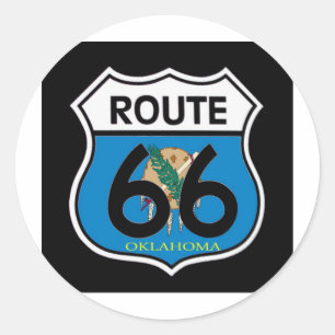 Oklahoma-Fahnenroute 66 Schild Runder Aufkleber