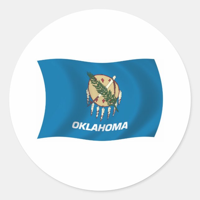 Oklahoma-Flag-Aufkleber Runder Aufkleber (Vorderseite)
