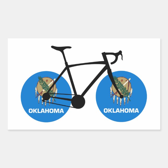Oklahoma Flag Cycling Rechteckiger Aufkleber (Vorderseite)