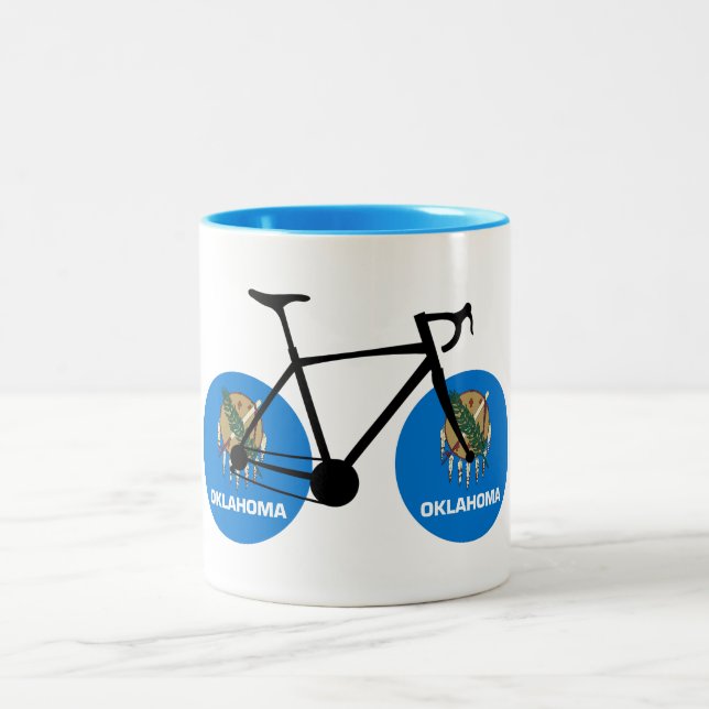 Oklahoma Flag Cycling Zweifarbige Tasse (Mittel)