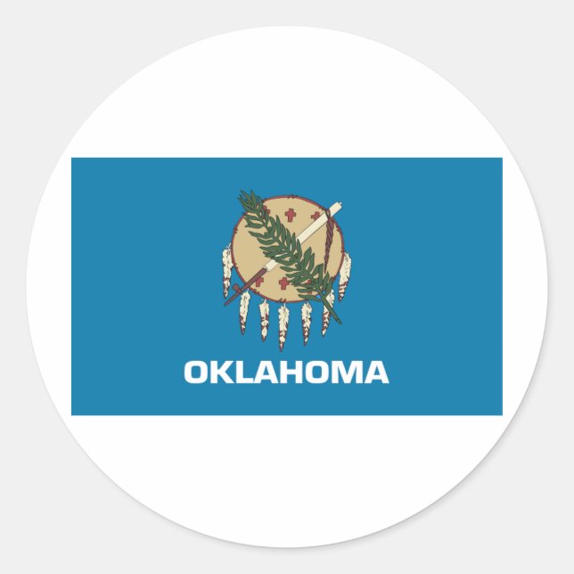 Oklahoma Flag Runder Aufkleber (Vorderseite)