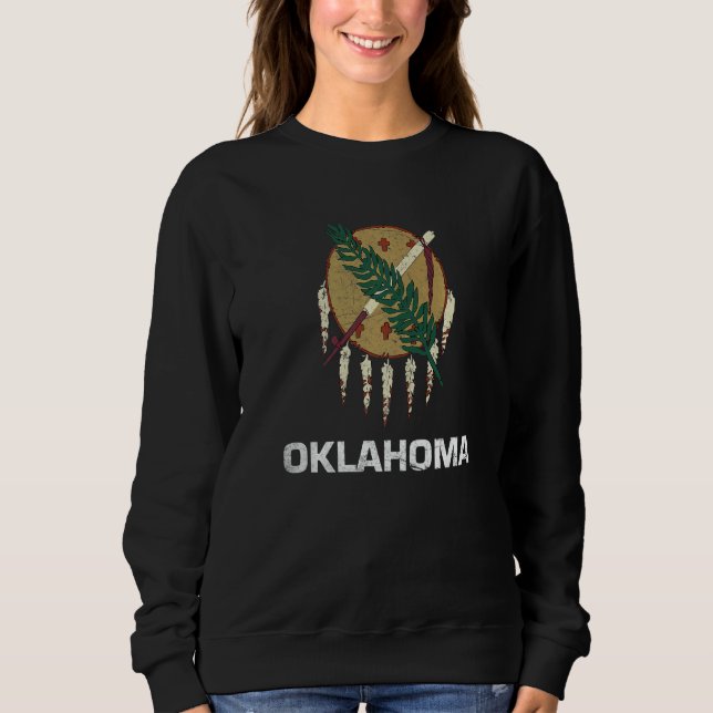 Oklahoma Flag Staat Vintag Style Sweatshirt (Vorderseite)