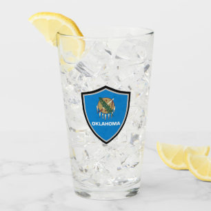 Oklahoma-Flagge Glas