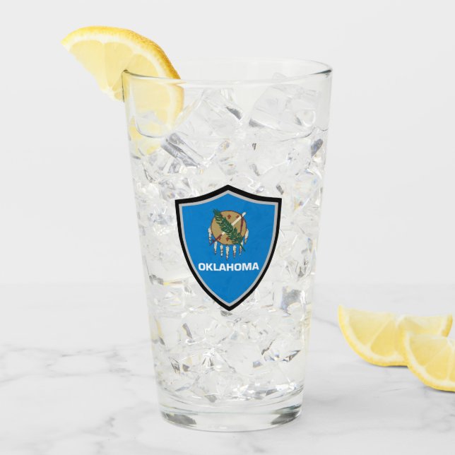 Oklahoma-Flagge Glas (Vorderseite Ice)