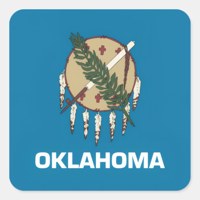 Oklahoma-Flagge Quadratischer Aufkleber (Vorderseite)