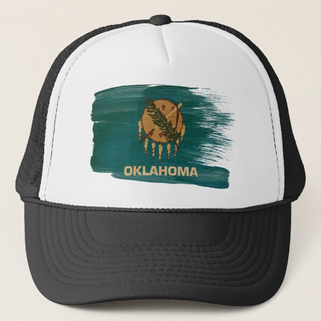 Oklahoma-Flaggen-Fernlastfahrer-Hut Truckerkappe (Vorderseite)