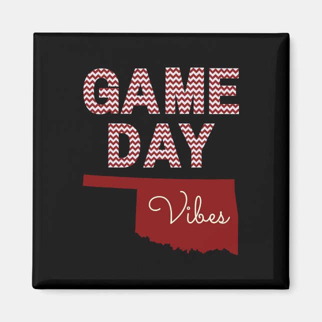 Oklahoma Football Game Day Vibes Fall Tailgate Magnet (Vorne)