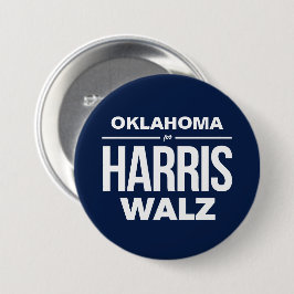 Oklahoma für Harris Walz Button