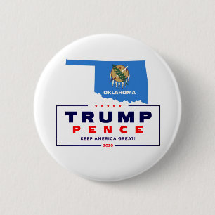Oklahoma für Trump Pence 2020 Button