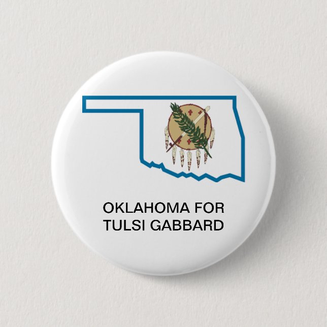 OKLAHOMA für TULSI GABBARD 2020 Knopf Button (Vorderseite)