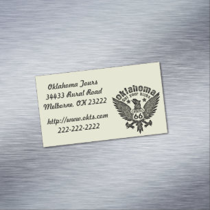 Oklahoma Get Your Kicks Magnetische Visitenkarte