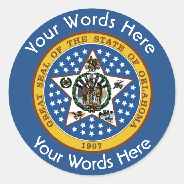 Oklahoma Great Siegel Custom Aufkleber (Vorderseite)