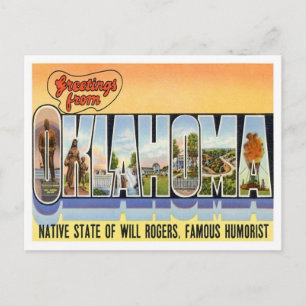 Oklahoma Grüße aus den US-Bundesstaaten Postkarte