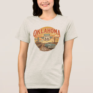 Oklahoma Historic Route 66 Vintage  Tri-Blend Shirt