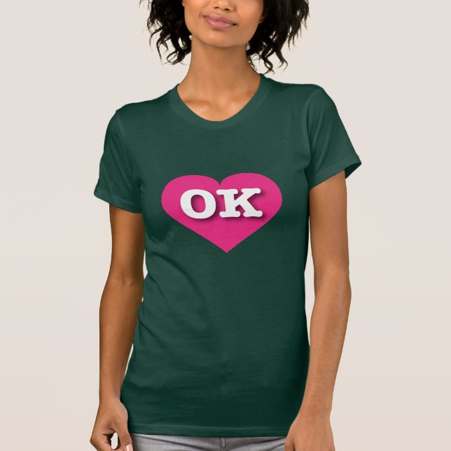 Oklahoma Hot Pink Heart - I Liebe OK T-Shirt (Vorderseite)