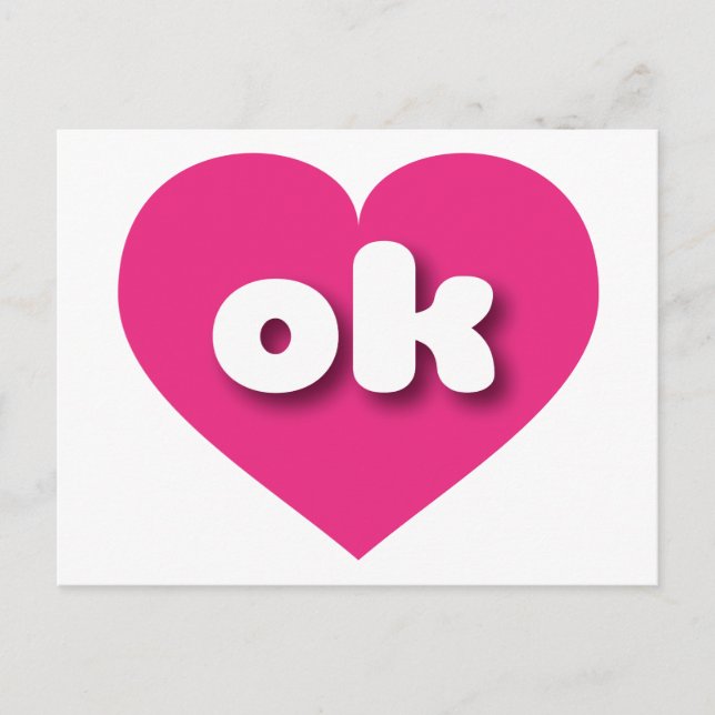 Oklahoma Hot rosa heart - I Liebe ok Postkarte (Vorderseite)