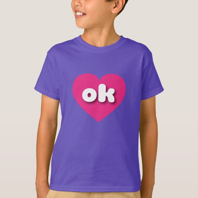 Oklahoma Hot rosa heart - I Liebe ok T-Shirt (Vorderseite)