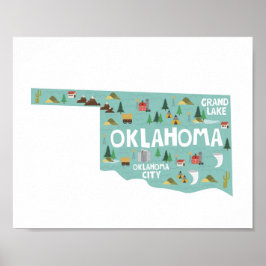 Oklahoma Icon-Sehenswürdigkeit Poster