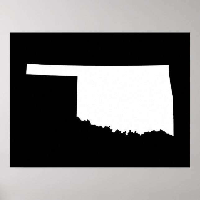 Oklahoma in Weiß und Schwarz Poster (Vorne)