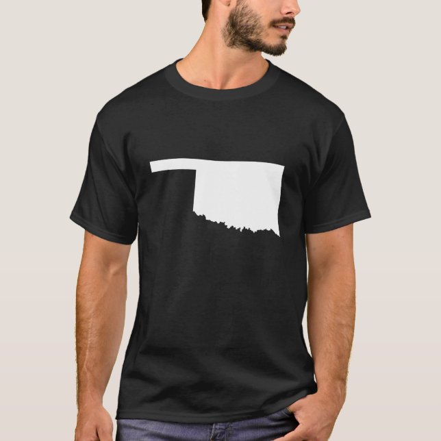 Oklahoma in Weiß und Schwarz T-Shirt (Vorderseite)