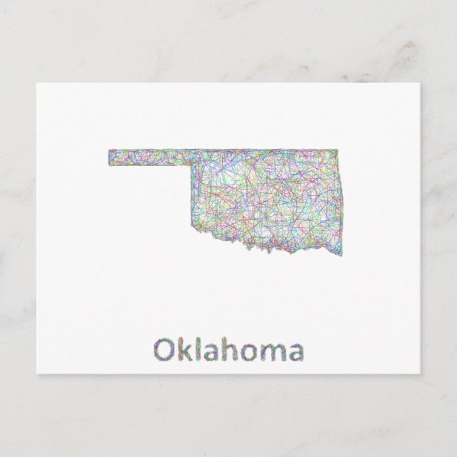 Oklahoma-Karte Postkarte (Vorderseite)