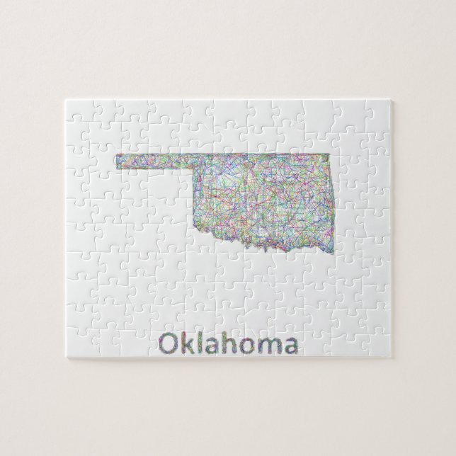 Oklahoma-Karte Puzzle (Horizontal)