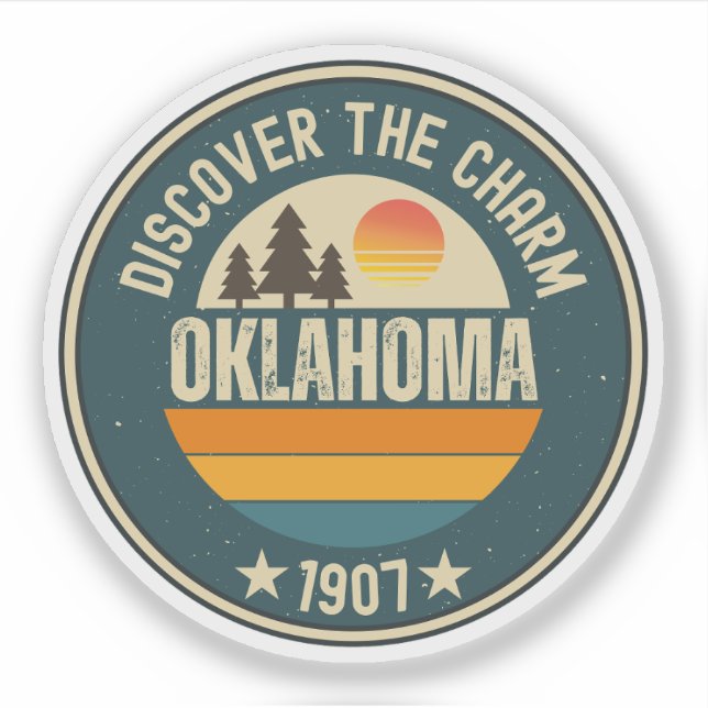 Oklahoma Land Run - OK History Geschenk Aufkleber (Vorderseite)
