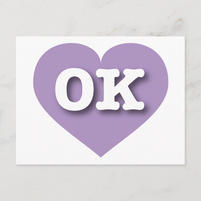Oklahoma Lavender Heart - I Liebe OK Postkarte (Vorderseite)
