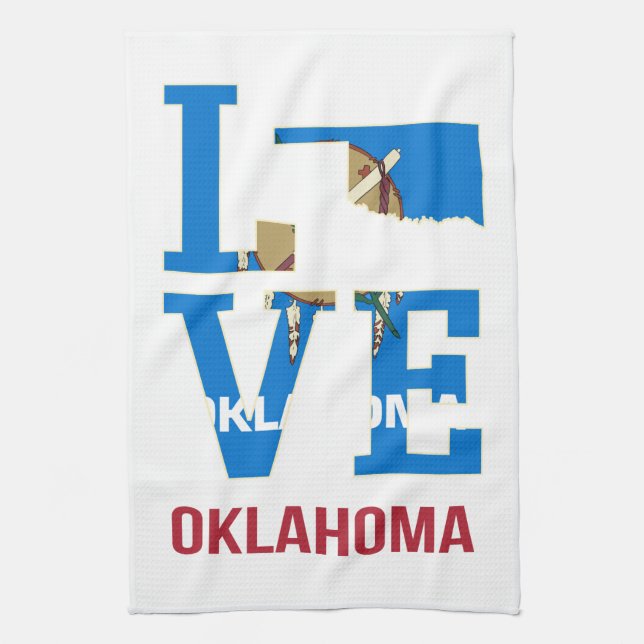 Oklahoma Liebe USA Staat Geschirrtuch (Vertikal)