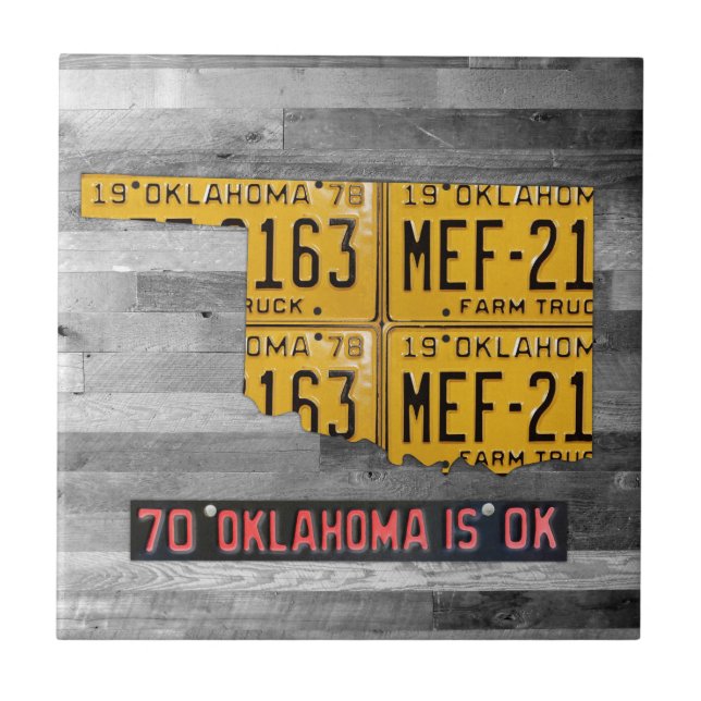 Oklahoma-Lizenz-Platten-Karten-Keramik-Fliese Fliese (Vorderseite)