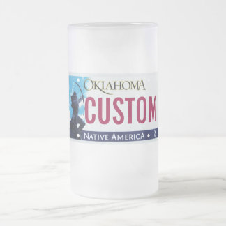 Oklahoma-Lizenzplatten-Tasse Mattglas Bierglas