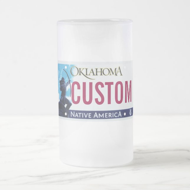 Oklahoma-Lizenzplatten-Tasse Mattglas Bierglas (Mittel)