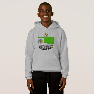 Oklahoma Map-Kontur, Siegel und Bildtext Hoodie