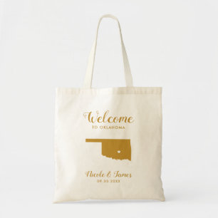 Oklahoma Map Wedding Welcome Bag, Gold Tragetasche