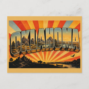 Oklahoma Mountains Prairie River Kunst Postkarte