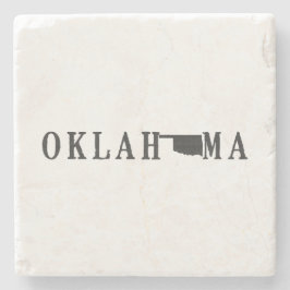 Oklahoma Name mit Staat Shaped Letter Word Art Steinuntersetzer
